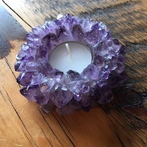 Amethyst tea light candle holder